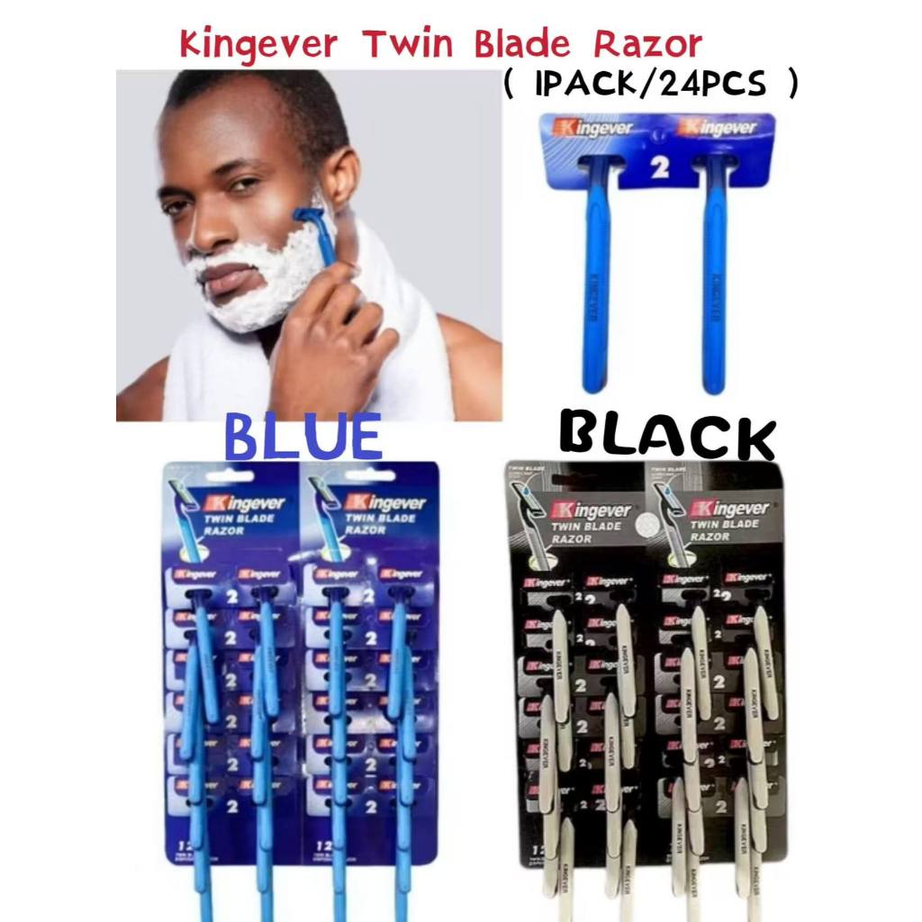 ( 1PACK/24 PCS ) Kingever Twin Blade Razor With moisturizing strip ...