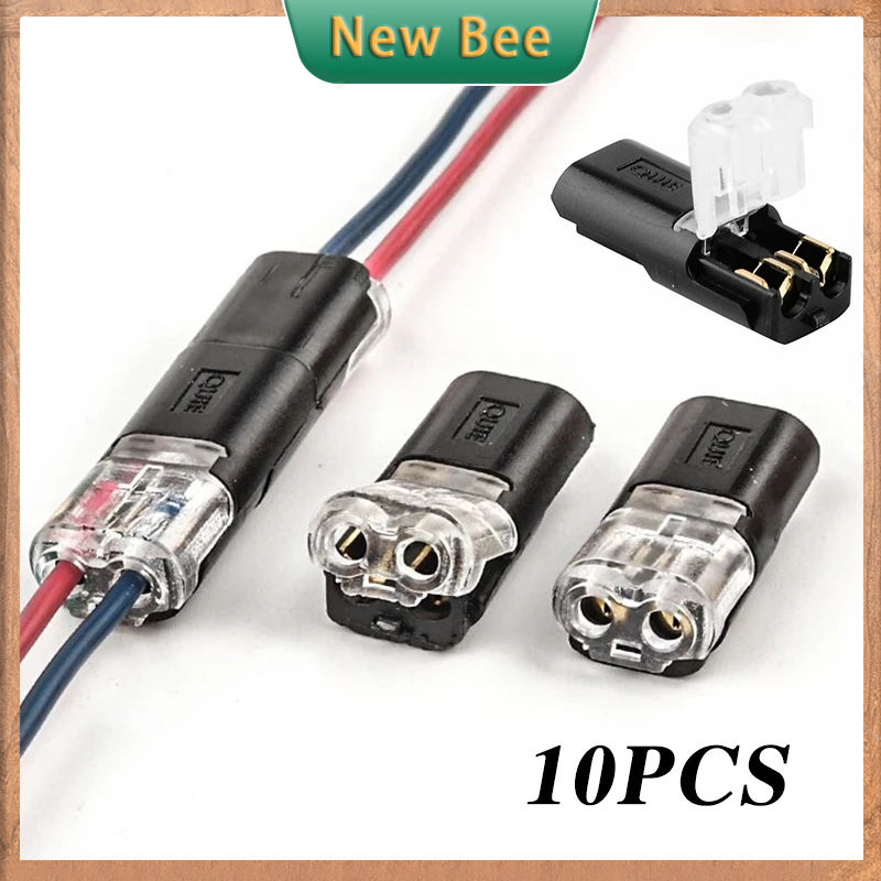 10Pcs 2 Pin 2 Way Compact Wire Terminals Quick Splice Wire Wiring ...