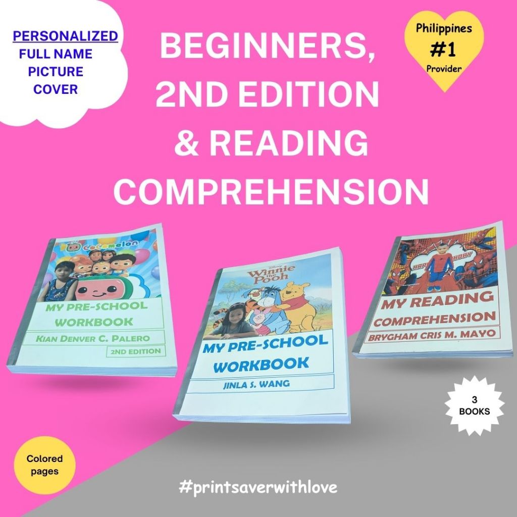 3 Books Beginners, Reading Comprehension & 2nd Ed. Kids Personalized ...
