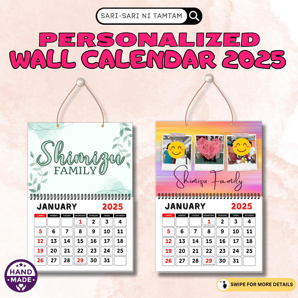 Personalized Wall Calendar 2025 (17 inches x 11.7 inches) | Shopee Malaysia