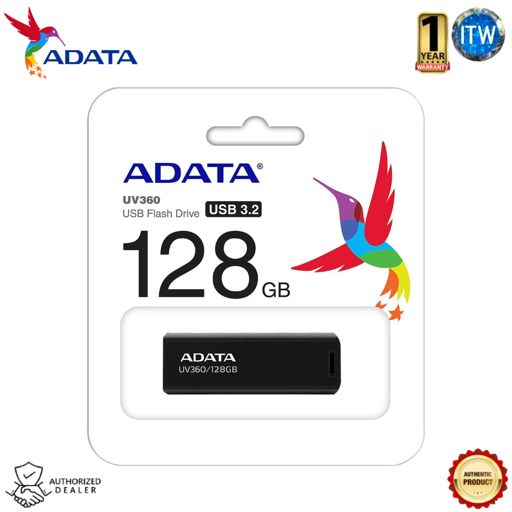 Itw | Adata USB Flash Drive UV360 128GB USB 3.2 Gen1 Black (AUV360-128G ...