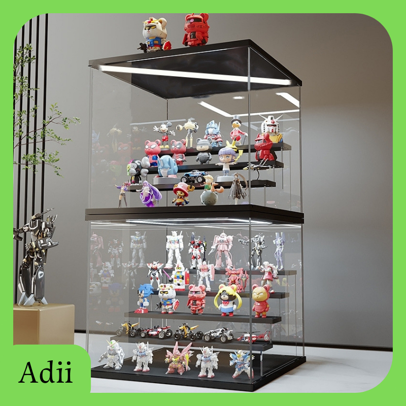 Acrylic Display Box With Light Figure Display Case 3-5 Layer Dustproof ...