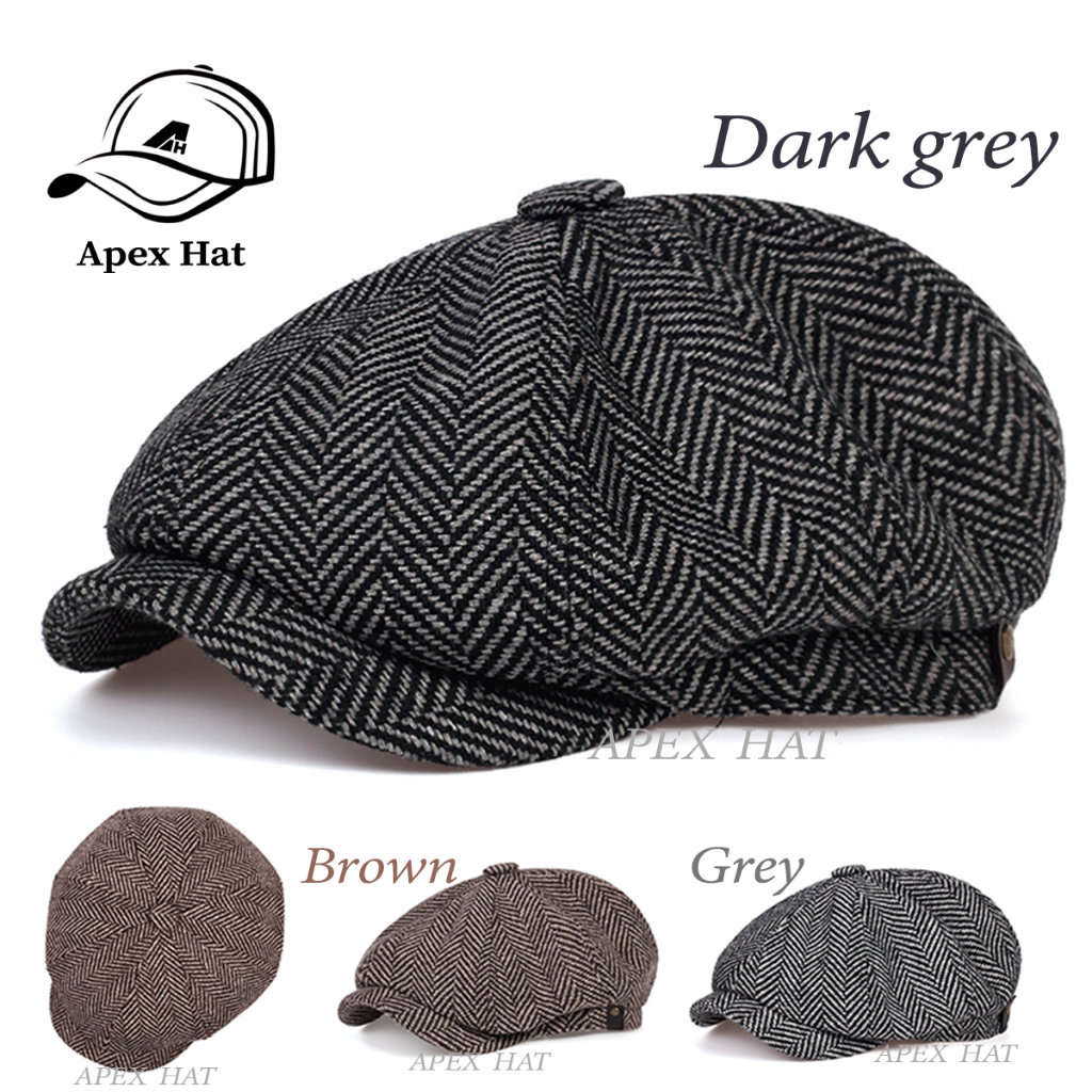 Bold Herringbone Newsboy Caps Flat Cap Shelby Outfit Hat For Men Women ...