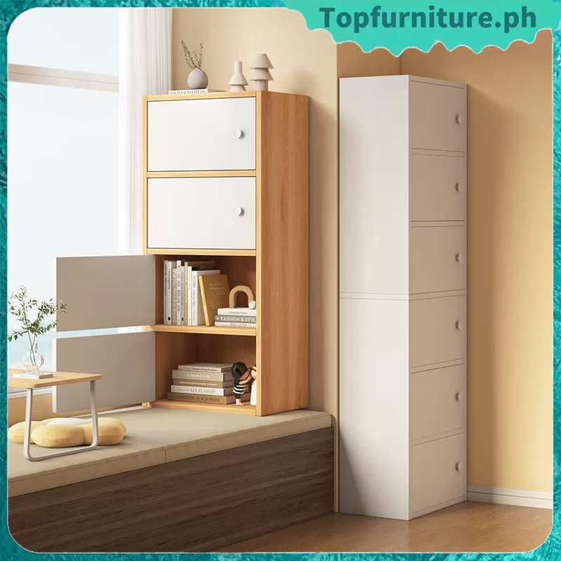 TOP - Storage Cabinet with Door Simple Bookshelf Household Locker ...