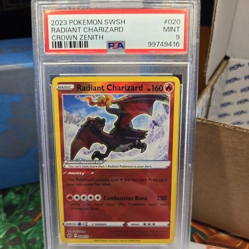 PSA 9 - Radiant Charizard 020/159 - Crown Zenith SWSH - Pokemon Graded ...