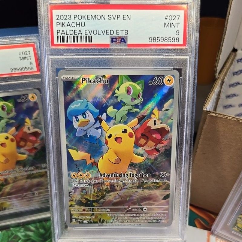 PSA 9 Pikachu SVP027 - Paldea Evolved ETB - Pokemon Graded TCG