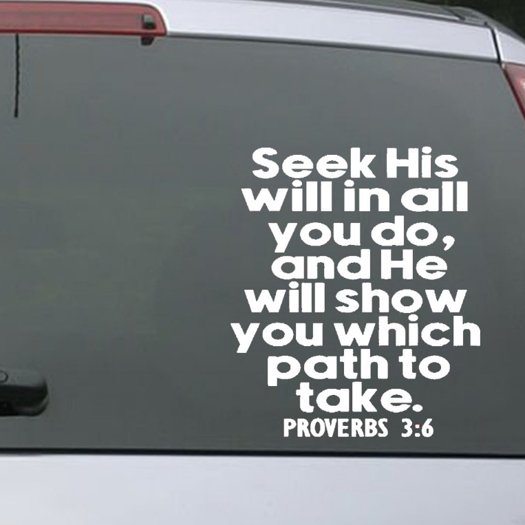 10x8 inch vinyl inches sticker Bible Verse 'Proverbs 3:6' perfect for ...