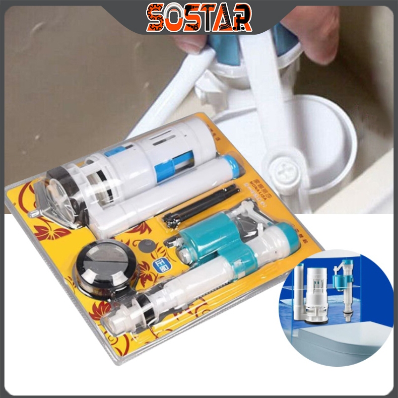 Toilet Flush Set Fittings ECQ CISTERN FITTINGS Dual Button Flush Valve ...