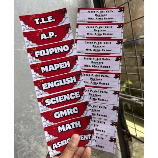 Back to School Sticker Labels - Subject Labels and Name/Grade/Section ...