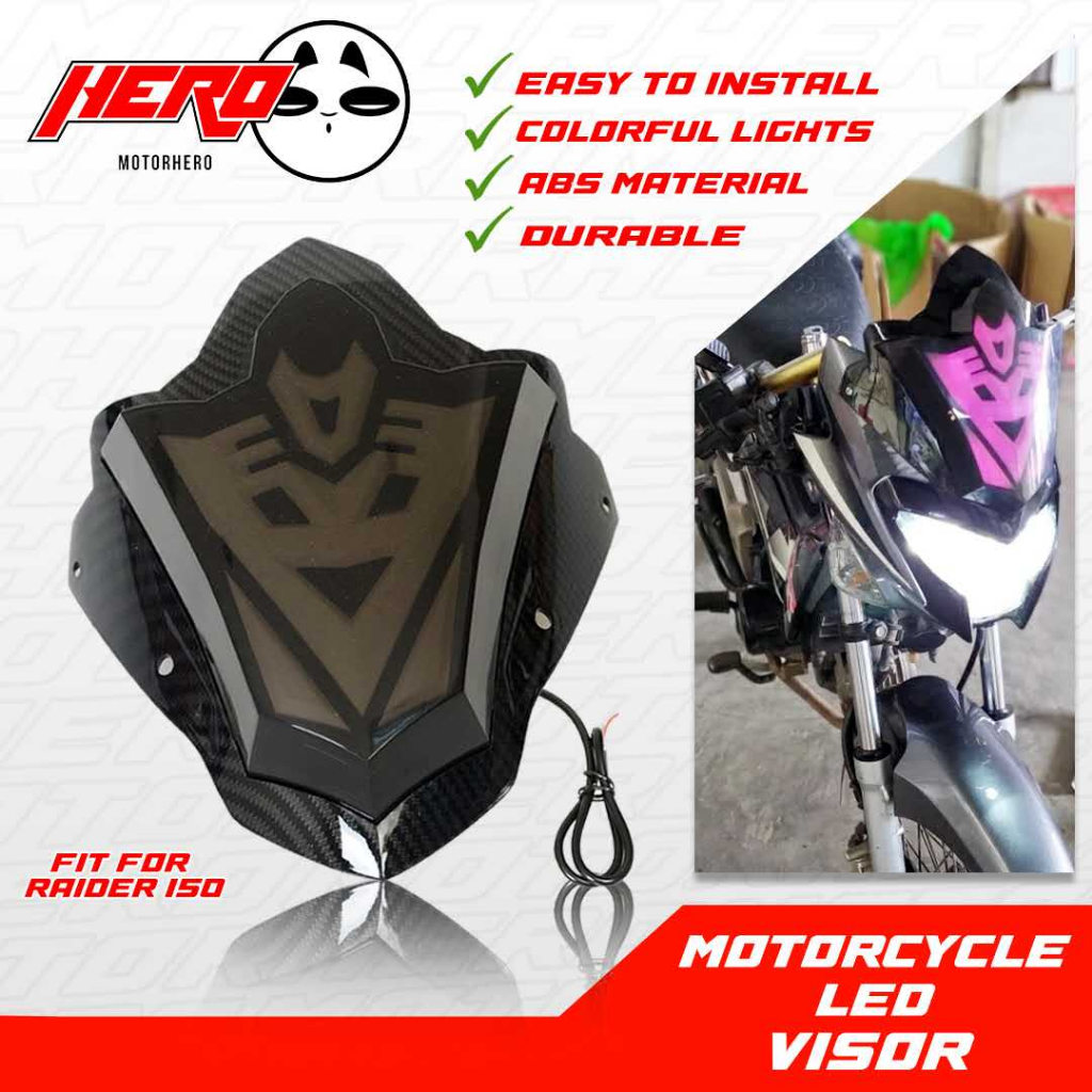 Motorcycle Led Visor RGB Light For Raider 150 Carbon Style | Shopee ...