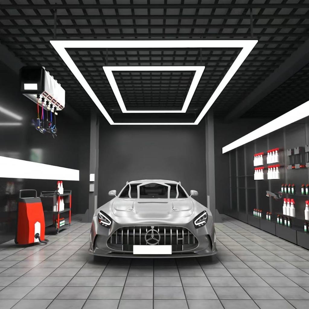 Garage Hexagonal Light LED Tube Honeycomb Ceiling Light Automotive Body ...