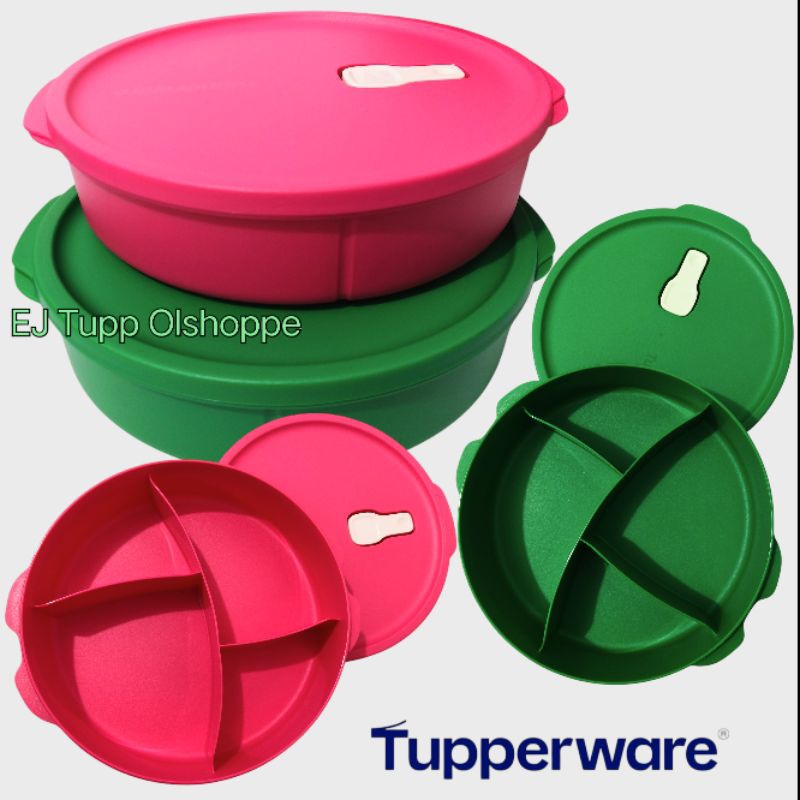 Tupperware Microwaveable Round Divided Lunchbox 830ml (1pc) | Shopee ...