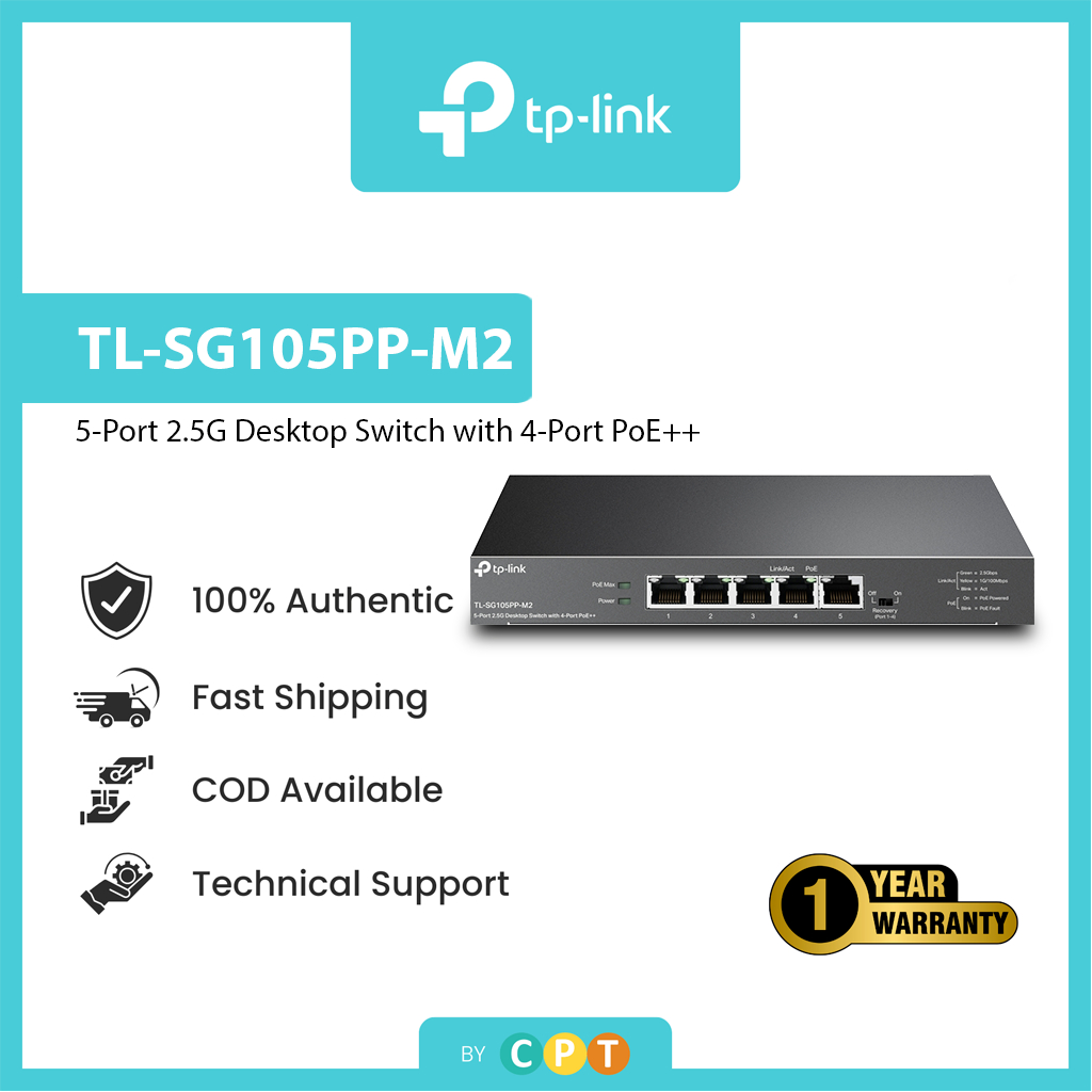 TP-Link TL-SG105PP-M2 5-Port 2.5G Desktop Switch with 4-Port PoE++ ...