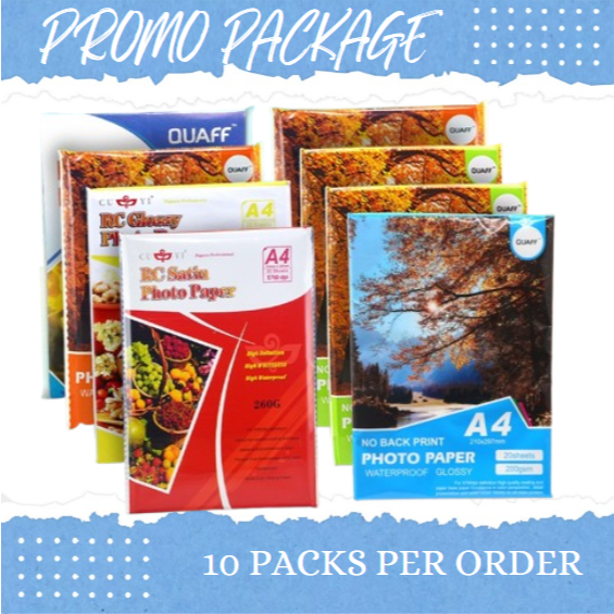 (10packs) A4 Size Photo Paper RC Satin / RC H-Glossy / RC Woven / Tree ...