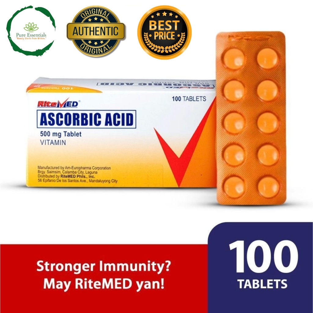 RiteMED Ascorbic Acid 500mg 100 Tablets (Vitamin C) | Shopee Malaysia