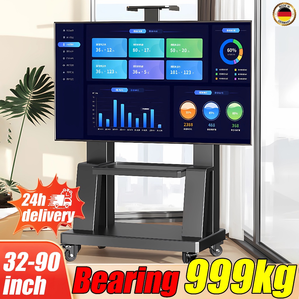 32-90 Inch TV Stand Floor Stand Movable TV Rack Stand with Wheels ...