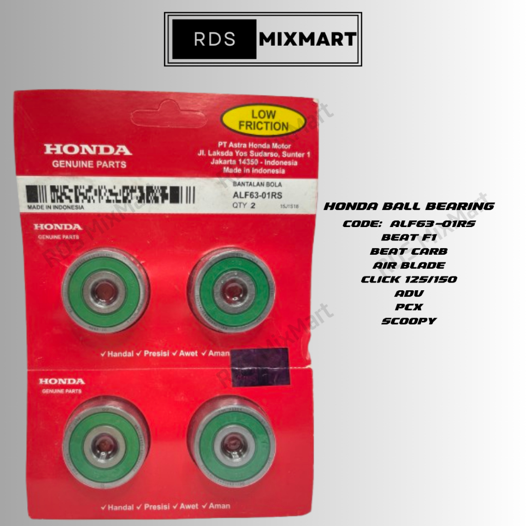 HONDA WHEEL BEARING ALF63-01RS for BEAT FI/ CARB l AIR BLADE l CLICK 12 ...