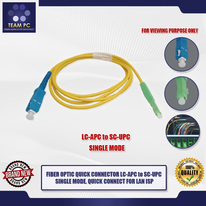 TEAM PC FIBER OPTIC QUICK CONNECTOR LC-APC to SC-UPC SINGLE MODE, QUICK ...