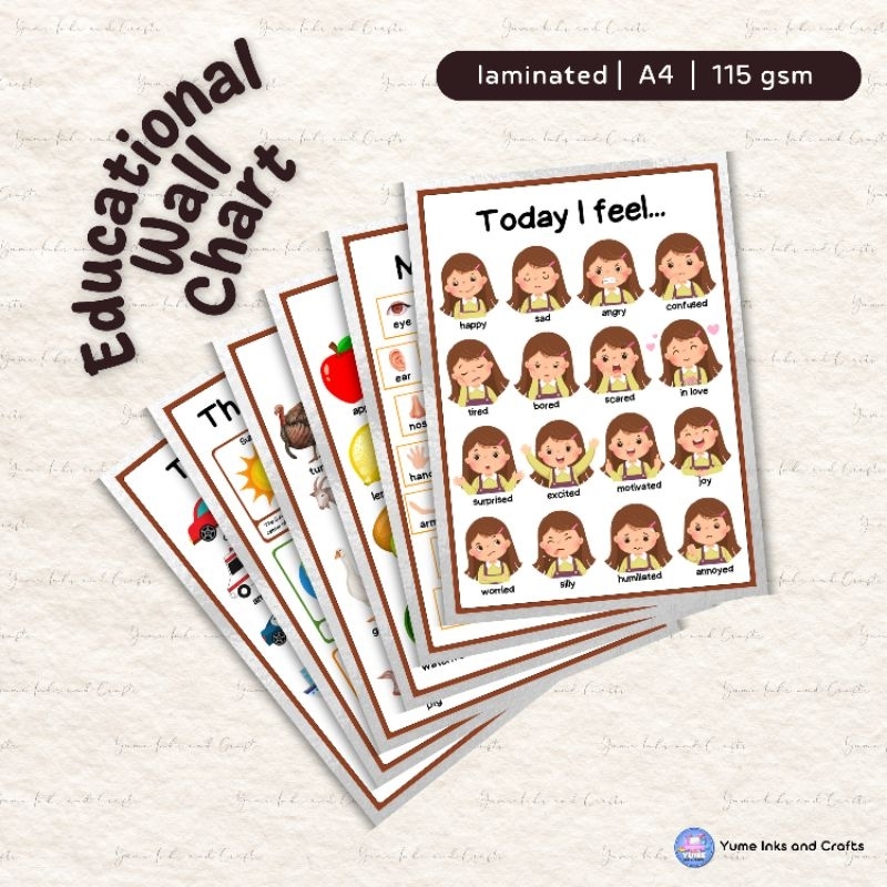 Educational Wall Chart | A4 | laminated | Shopee Malaysia