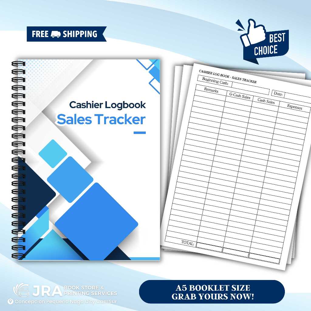 Cashier Log Book | Track & Balances for GCash & Cash Transactions ...