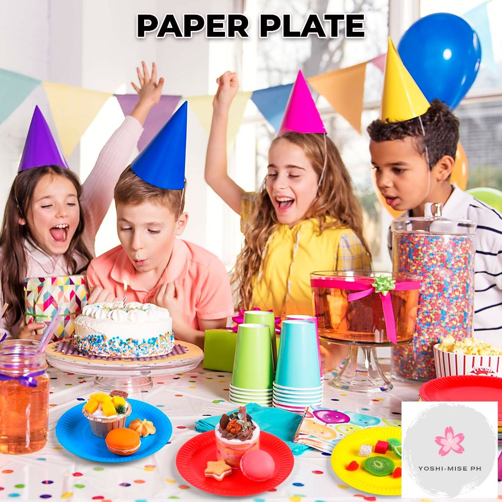 Yoshimise 7inch Party Party Tableware Plain Paper Plate Colorful Party ...