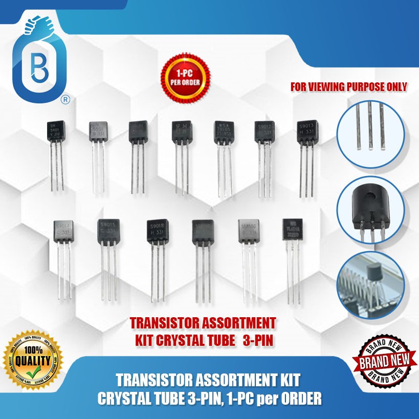 TRANSISTOR ASSORTMENT KIT CRYSTAL TUBE 3-PIN, 1-PC per ORDER | Shopee ...