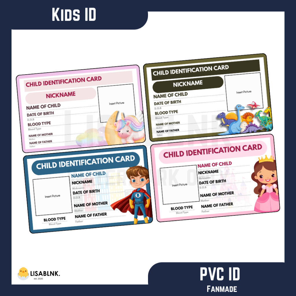 [PVC Card] Customized Child / Kids Identification ID Card | Shopee Malaysia