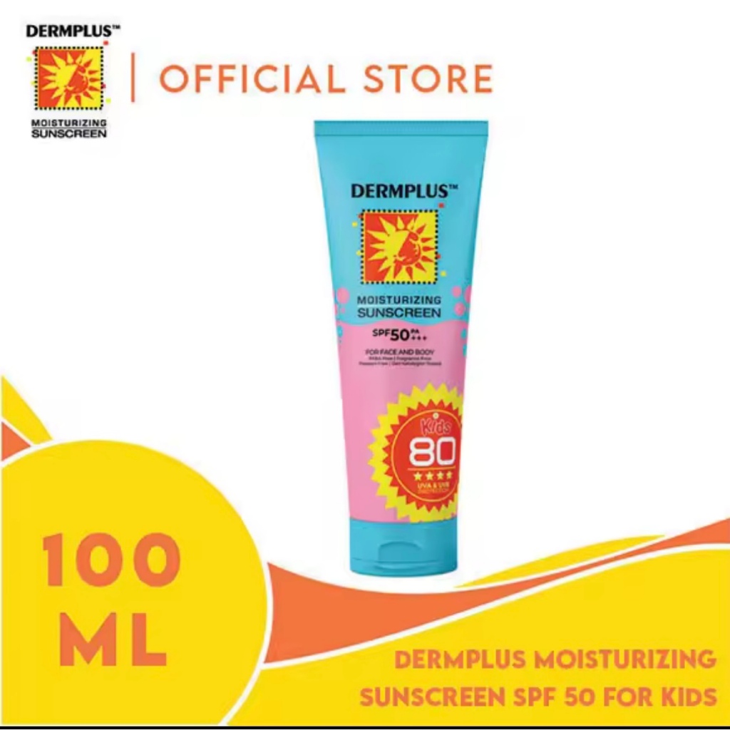DERMPLUS Kids Moisturizing Sunscreen For Face & Body SPF80 - 100ml ...