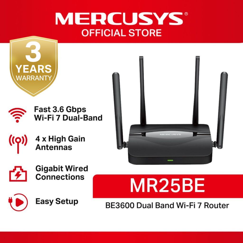 Mercusys Official | MR25BE | BE3600 | Dual Band | Wi-Fi 7 | Router ...