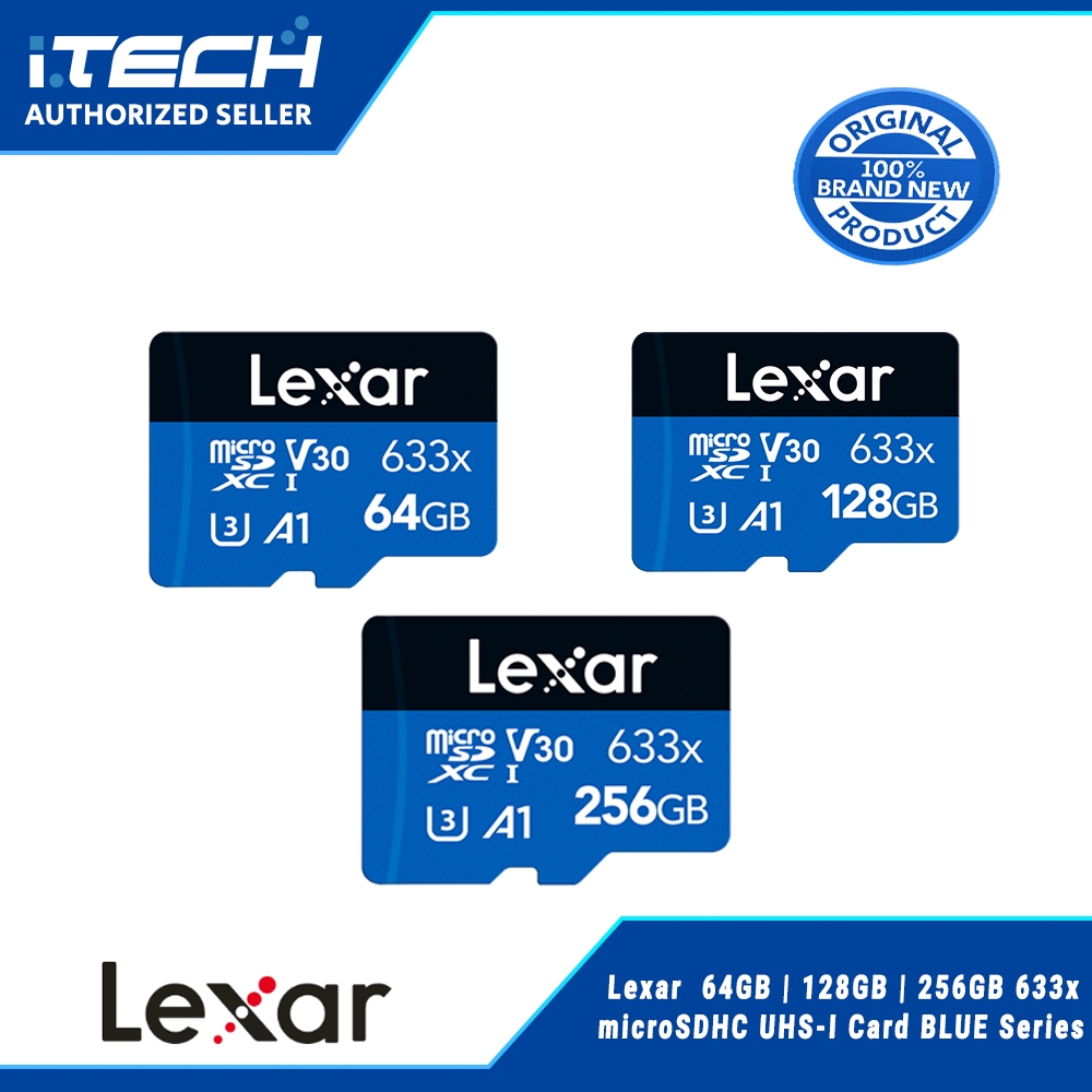 Lexar 128GB | 256GB 633x microSDHC UHS-I Card BLUE Series | Shopee Malaysia