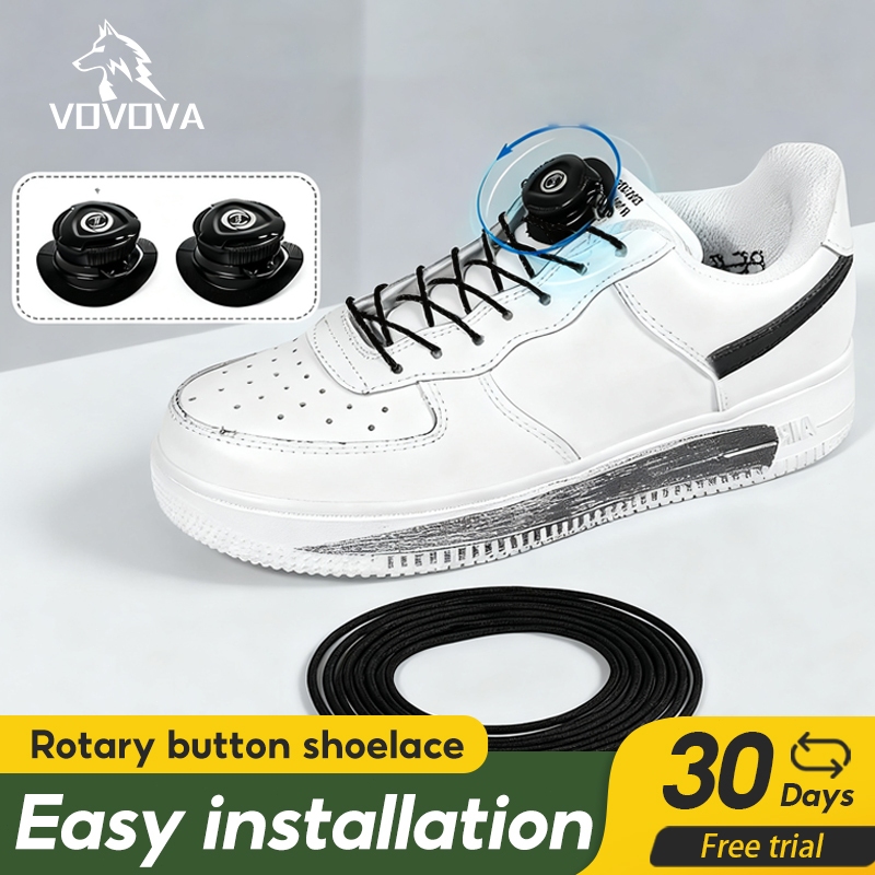 Non Tying Shoelaces Thick Rope Lazy Person Rotating Button Non Tying ...