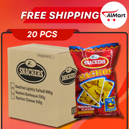 SNACKERS NACHOS LIGHTLY SALTED 500GRAMS (20 PIECES PER BOX) | Shopee ...
