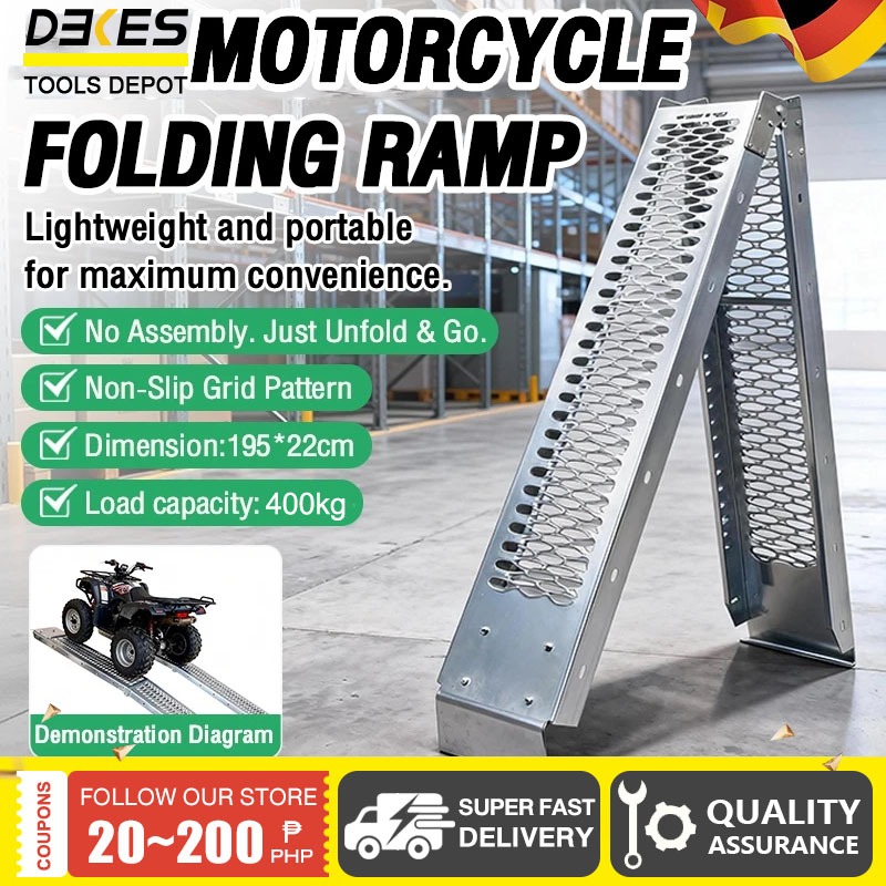 2PC Heavy Duty Foldable Car Ramp Motorcycle Steel Ramp Electric Scooter ...