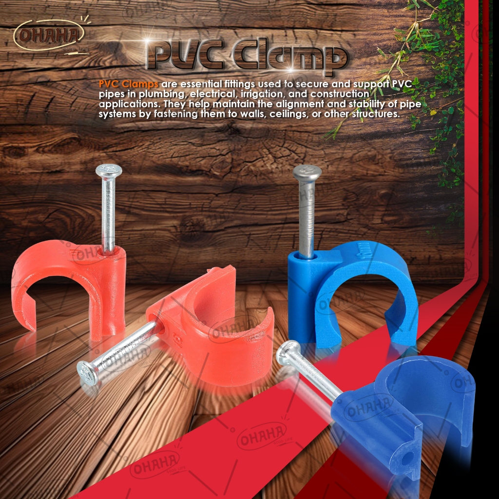 OHAHA HIGH QUALITY PVC PIPE CLAMP BRACKET BLUE & ORANGE PVC CLAMP SOLD ...