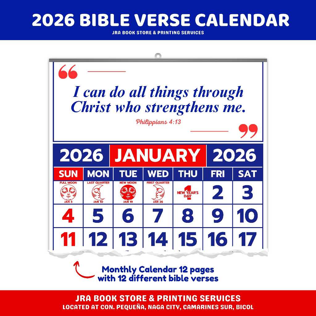 2026 Scripture / Bible Verse Calendar for Christians | Inspirational ...