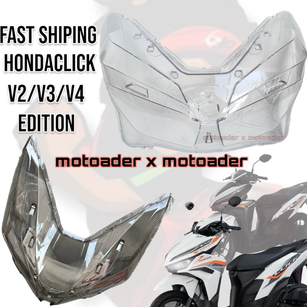 Honda Click 125i/150i V2 V3 V4 Headlight Lens(with smoke) lens click v2 ...