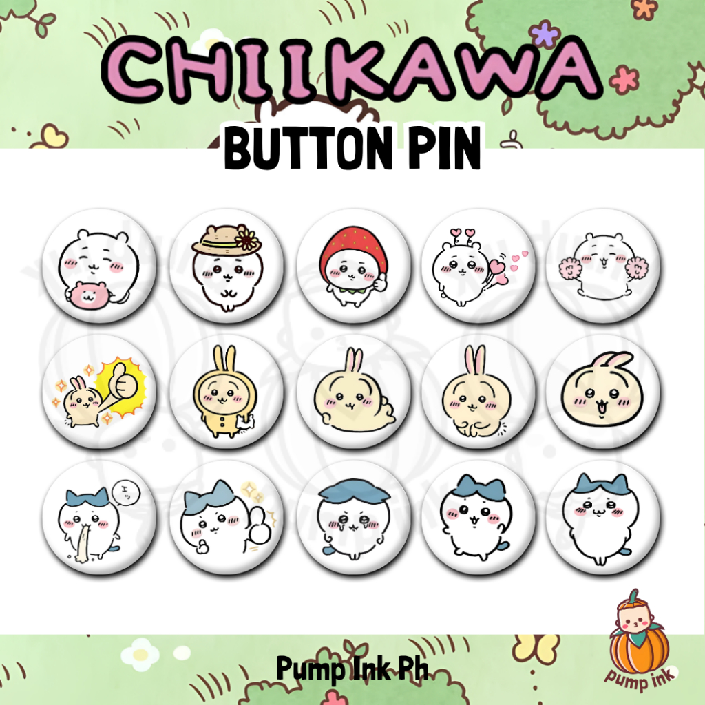 CHIIKAWA Button Pin Badge | Hachiware Usagi | Fanmade by Pump Ink PH ...
