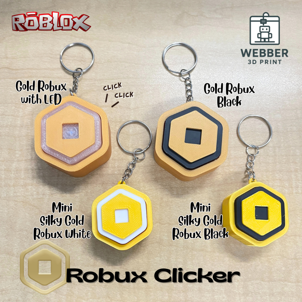 CLICKER - Webber 3D Print : Roblox Robux Coin w/ LED Light Keychain ...