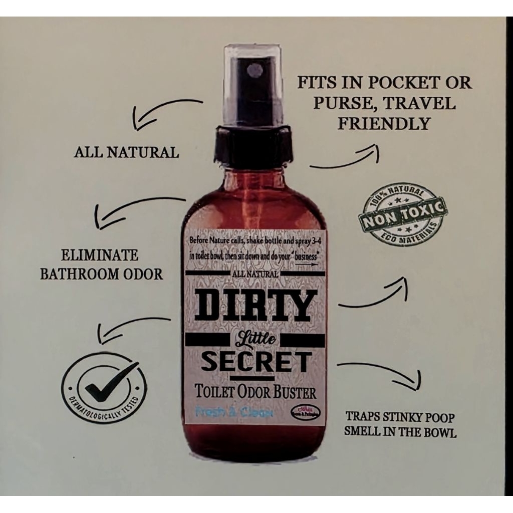 50ml Toilet Odor Buster Poop Spray All Natural DIRTY LITTLE SECRET ...