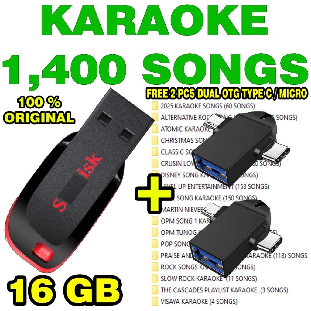USB FLASHDRIVE WITH OFFLINE KARAOKE SONGS/MUSIC HIGH QUALITY 16GB FREE ...