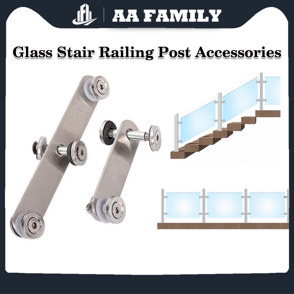 Double Sided Glass Clip Staircase Glass Railings Bracket Stainless ...