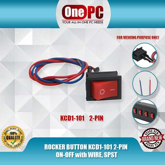 onepc ROCKER BUTTON KCD1-101 2-PIN ON-OFF with WIRE, SPST | Shopee Malaysia