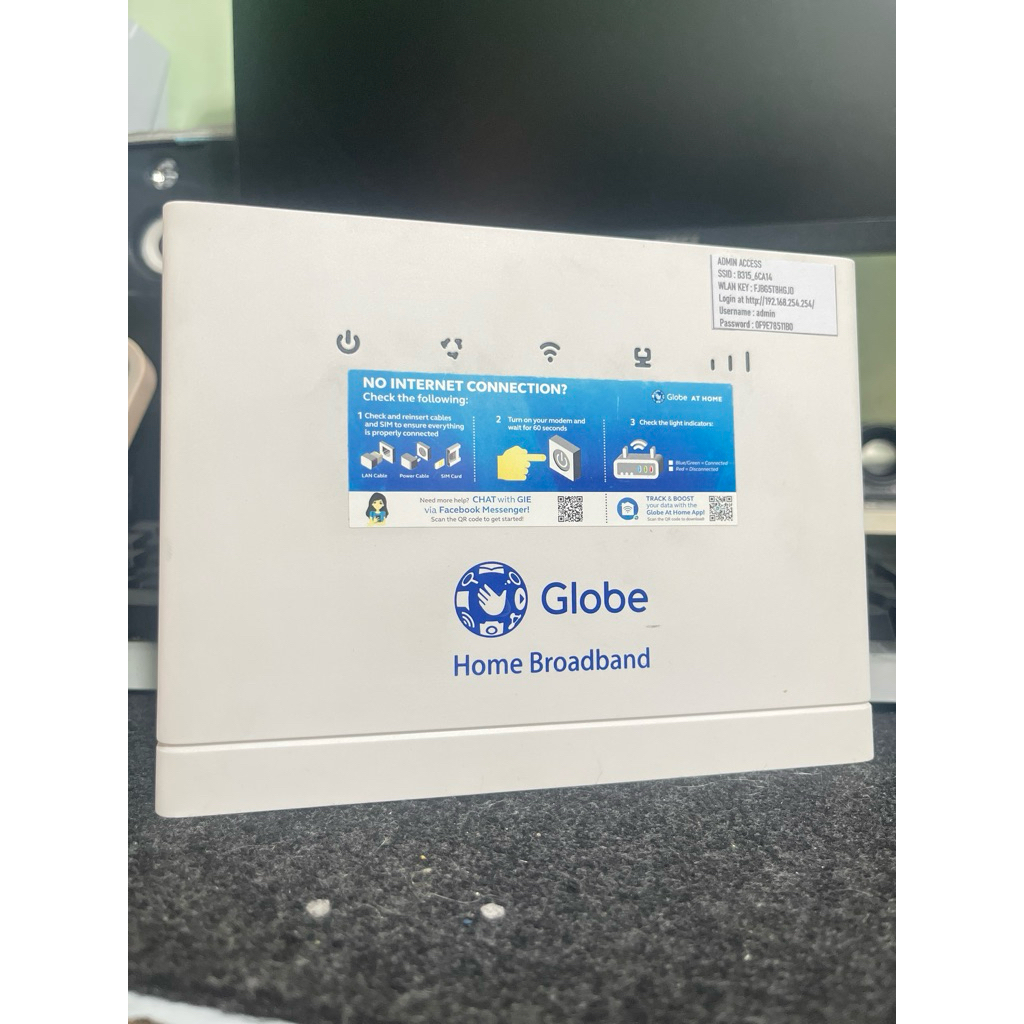 B315S-938 with Admin Access GLOBE HOME BROADBAND 4G LTE FOR GLOBE TM ...