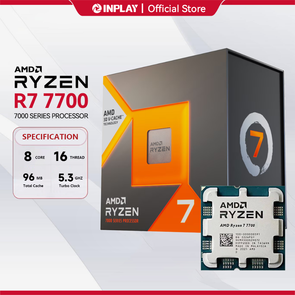 AMD Ryzen 7 7700 Desktop Processor Build-in GPU 8-Core 16-Thread CPU ...