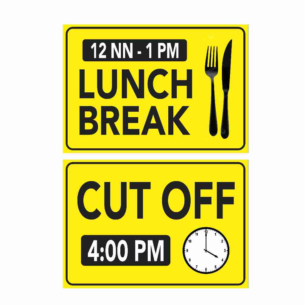 PVC Plastic Lunch Break/Cut-Off Sign Board Open/Close Signage | Shopee ...