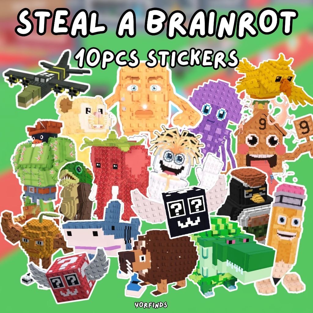 10pcs / 30 pcs + 5 FREE Steal a Brainrot Sticker | Decor, Decorative ...