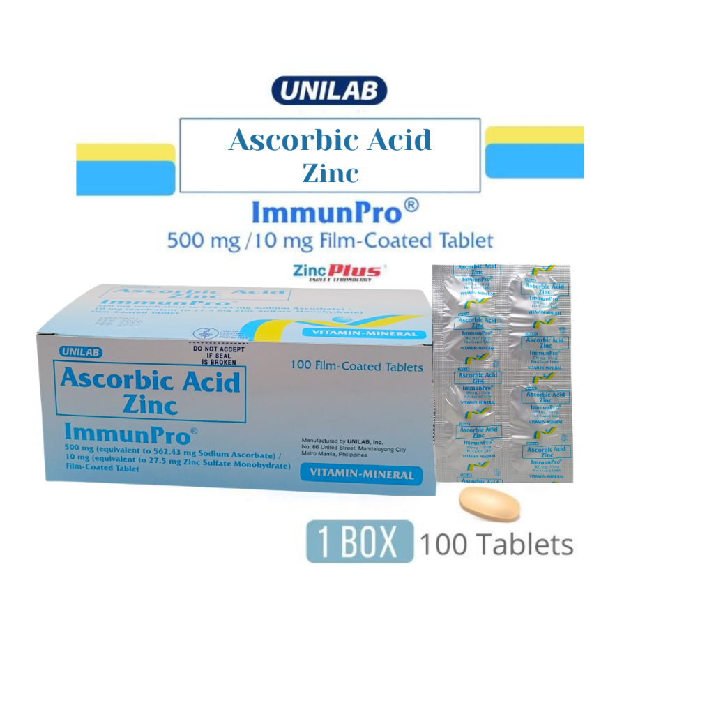 Immunopro Vitamin C with Zinc for Adult Immunity 100 Tablets/32 Tablets ...