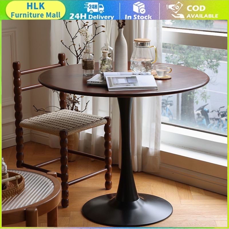 Nordic solid wood round table coffee table dining table Simple lounge ...