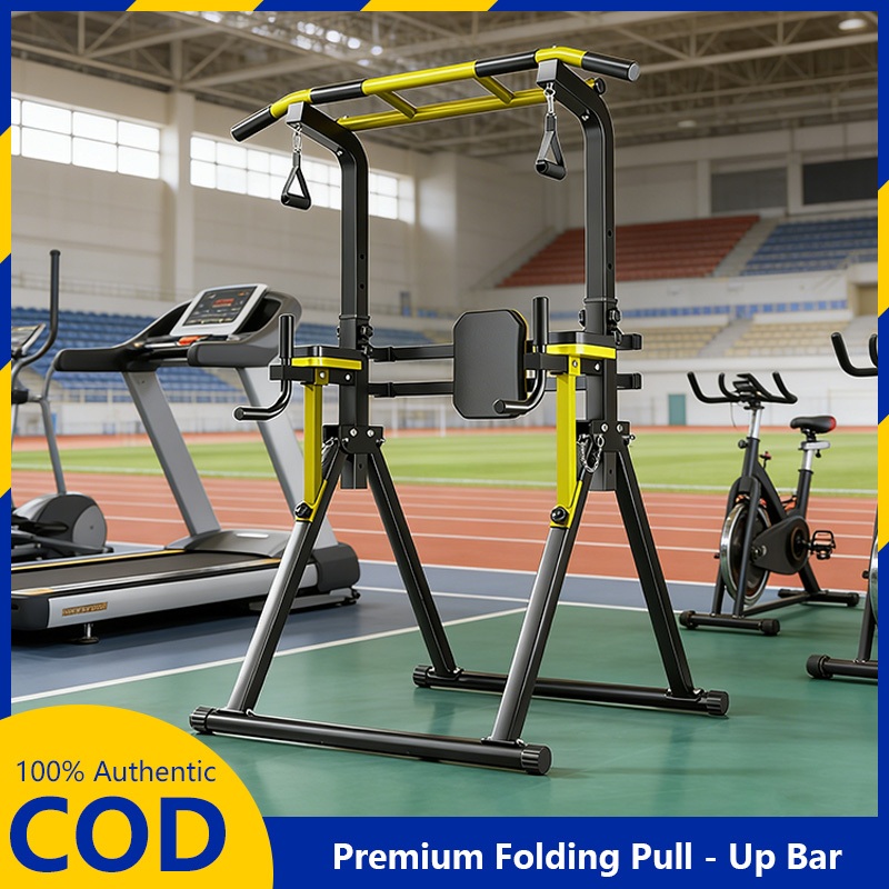 Foldable Pull Up Bar Home Gym Indoor Chin Up Rack Dip Station Heavy ...