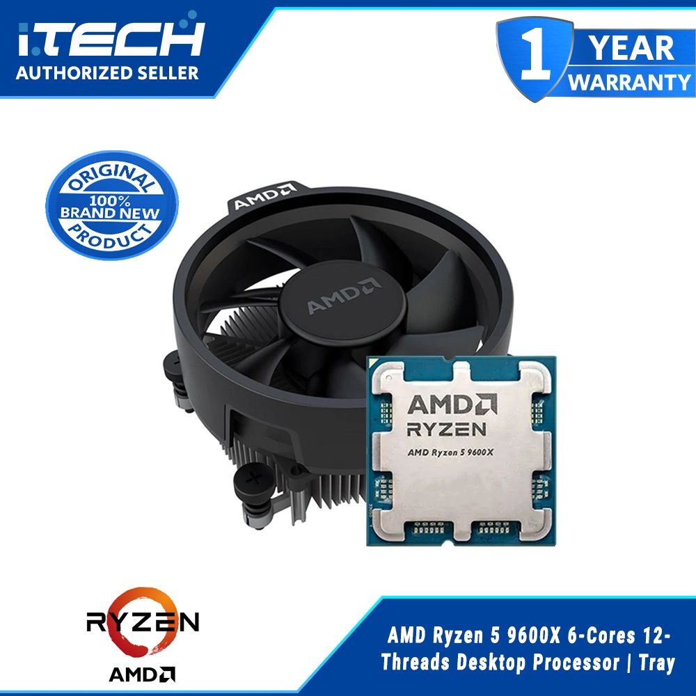 AMD Ryzen 5 9600X 6-Cores 12-Threads Desktop Processor | Tray | Shopee ...
